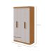 Guarda-Roupa Casal Zeus sem Pés 4 Portas 2 Gavetas Off White e Amêndoa