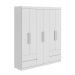 Guarda-Roupa Casal Zeus sem Pés 6 Portas 4 Gavetas Branco
