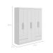 Guarda-Roupa Casal Zeus sem Pés 6 Portas 4 Gavetas Branco