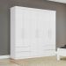 Guarda-Roupa Casal Zeus sem Pés 6 Portas 4 Gavetas Branco