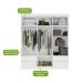 Guarda-Roupa Casal Zeus sem Pés 6 Portas 4 Gavetas Branco