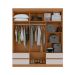 Guarda-Roupa Casal Zeus sem Pés 6 Portas 4 Gavetas Off White e Amêndoa