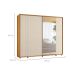 Guarda-Roupa Casal com 1 Espelho Dali 2 Portas 8 Gavetas Cinamomo e Off White
