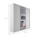 Guarda-Roupa Casal com 1 Espelho Genebra 100% MDF 3 Portas 4 Gavetas Branco