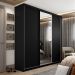 Guarda-Roupa Casal com 1 Espelho Geneve 100% MDF 3 Portas 4 Gavetas Preto