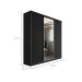 Guarda-Roupa Casal com 1 Espelho Geneve 100% MDF 3 Portas 4 Gavetas Preto