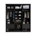 Guarda-Roupa Casal com 1 Espelho Geneve 100% MDF 3 Portas 4 Gavetas Preto