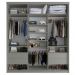 Guarda-Roupa Casal com 1 Espelho Geneve 3 PT 4 GV Cinza