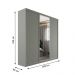 Guarda-Roupa Casal com 1 Espelho Geneve 3 PT 4 GV Cinza