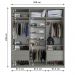 Guarda-Roupa Casal com 1 Espelho Geneve 3 PT 4 GV Cinza