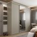 Guarda-Roupa Casal com 1 Espelho Geneve 3 Portas 4 Gavetas Bege