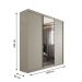 Guarda-Roupa Casal com 1 Espelho Geneve 3 Portas 4 Gavetas Bege