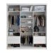 Guarda-Roupa Casal com 1 Espelho Geneve 3 Portas 4 Gavetas Branco