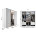 Guarda-Roupa Casal com 1 Espelho Geneve 3 Portas 4 Gavetas Branco