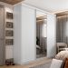 Guarda-Roupa Casal com 1 Espelho Geneve 3 Portas 4 Gavetas Branco