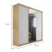 Guarda-Roupa Casal com 1 Espelho Lugano 3 Portas 4 Gavetas Carvalho