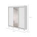Guarda-Roupa Casal com 1 Espelho Saion com Pés 3 Portas 3 Gavetas Branco