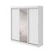 Guarda-Roupa Casal com 1 Espelho Saion sem Pés 3 Portas 3 Gavetas Branco