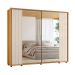 Guarda-Roupa Casal com 2 Espelhos Dali 2 Portas 8 Gavetas Cinamomo e Off White