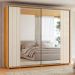 Guarda-Roupa Casal com 2 Espelhos Dali 2 Portas 8 Gavetas Cinamomo e Off White
