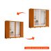 Guarda-Roupa Casal com 2 Espelhos Jacarandá Flex 4 Portas 4 Gavetas Cinamomo e Off White