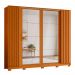 Guarda-Roupa Casal com 2 Espelhos Jacarandá Flex 4 Portas 4 Gavetas Cinamomo e Off White