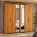 Guarda-Roupa Casal com 2 Espelhos Miro 6 Portas 4 Gavetas Cinamomo