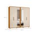 Guarda-Roupa Casal com 2 Espelhos Miro 6 Portas 4 Gavetas Cinamomo e Off White