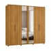 Guarda-Roupa Casal com 2 Espelhos Miro 6 Portas 4 Gavetas Cumaru