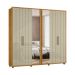 Guarda-Roupa Casal com 2 Espelhos Miro 6 Portas 4 Gavetas Cumaru e Opala