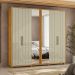 Guarda-Roupa Casal com 2 Espelhos Miro 6 Portas 4 Gavetas Cumaru e Opala