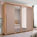 Guarda-Roupa Casal com 2 Espelhos Praticus 2 Portas 4 Gavetas Buriti e Fendi