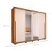 Guarda-Roupa Casal com 2 Espelhos Praticus 2 Portas 4 Gavetas Freijó e Off White