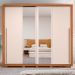 Guarda-Roupa Casal com 2 Espelhos Praticus 2 Portas 4 Gavetas Freijó e Off White