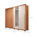 Guarda-Roupa Casal com 2 Espelhos Romanus Ripado 2 Portas 4 Gavetas Freijó e Off White