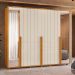 Guarda-Roupa Casal com 2 Espelhos Volpi 6 Portas 6 Gavetas Cinamomo e Off White