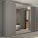 Guarda-Roupa Casal com 2 Espelhos Zermatt 100% MDF 4 Portas 6 Gavetas Cinza