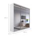 Guarda-Roupa Casal com 3 Espelhos Genebra 100% MDF 3 Portas 4 Gavetas Branco