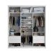 Guarda-Roupa Casal com 3 Espelhos Genebra 100% MDF 3 Portas 4 Gavetas Branco