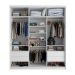 Guarda-Roupa Casal com 3 Espelhos Genebra 100% MDF 3 Portas 4 Gavetas Branco