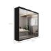 Guarda-Roupa Casal com 3 Espelhos Geneve 100% MDF 3 Portas 4 Gavetas Preto