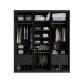 Guarda-Roupa Casal com 3 Espelhos Geneve 100% MDF 3 Portas 4 Gavetas Preto