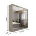 Guarda-Roupa Casal com 3 Espelhos Geneve 3 Portas 4 Gavetas Bege