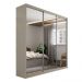 Guarda-Roupa Casal com 3 Espelhos Geneve 3 Portas 4 Gavetas Bege