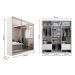 Guarda-Roupa Casal com 3 Espelhos Geneve 3 Portas 4 Gavetas Branco