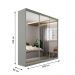 Guarda-Roupa Casal com 3 Espelhos Geneve 3 Portas 4 Gavetas Cinza
