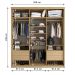 Guarda-Roupa Casal com 3 Espelhos Lugano 3 PT 4 GV Carvalho