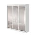 Guarda-Roupa Casal com 3 Espelhos Saion sem Pés 3 Portas 3 Gavetas Branco