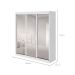 Guarda-Roupa Casal com 3 Espelhos Saion sem Pés 3 Portas 3 Gavetas Branco