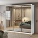Guarda-Roupa Casal com 3 Espelhos Spazio 3 PT 6 GV Branco 270 cm